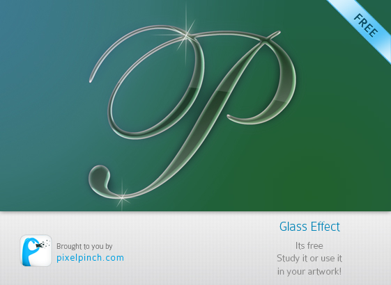 Glass Effect Text – Layered PSD File for Free