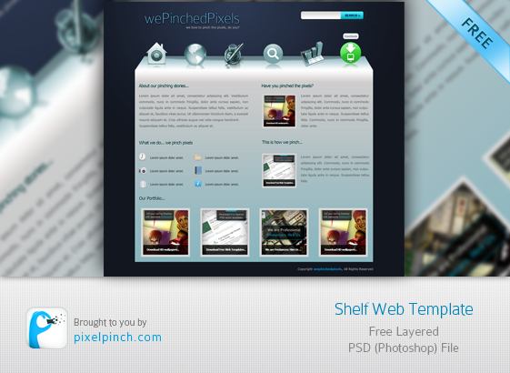 Shelf Web PSD Template for Free